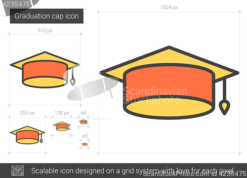 Image of Graduation cap line icon.