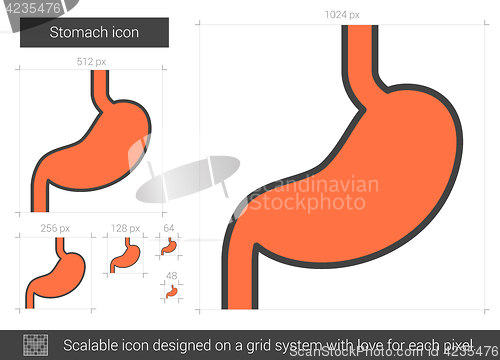 Image of Stomach line icon.