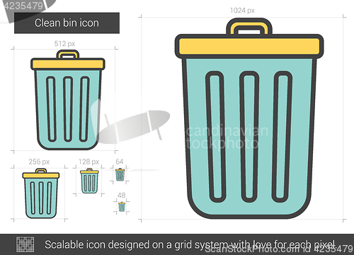 Image of Clean bin line icon.