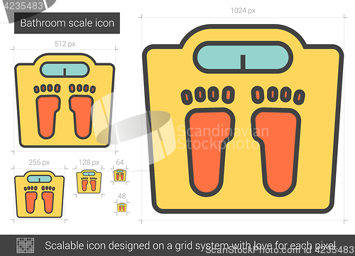 Image of Bathroom scale line icon.