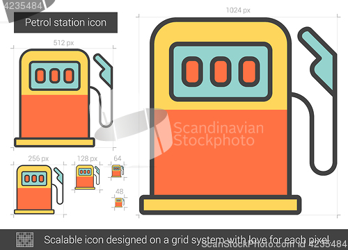 Image of Petrol station line icon.