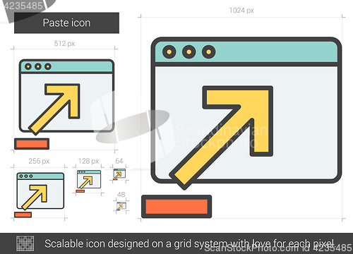 Image of Paste line icon.