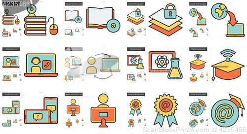 Image of Education line icon set.