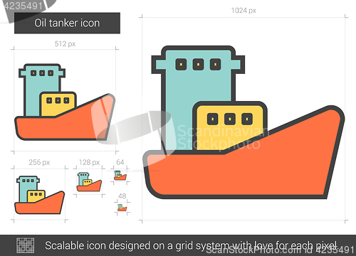 Image of Oil tanker line icon.