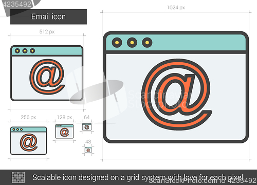 Image of Email line icon.