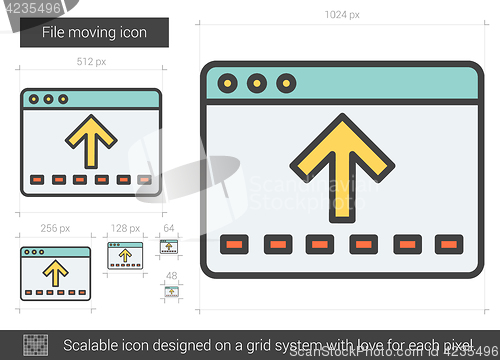 Image of File moving line icon.