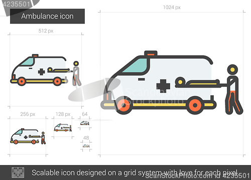 Image of Ambulance line icon.