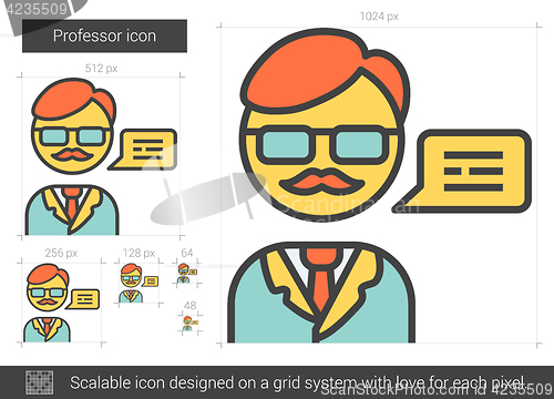 Image of Professor line icon.