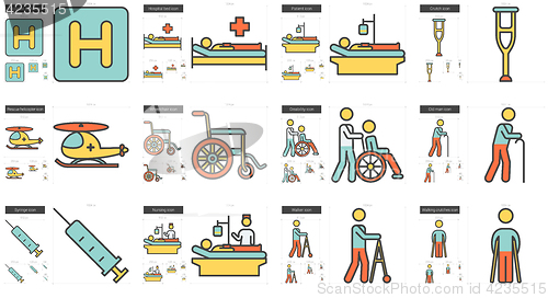 Image of Medicine line icon set.