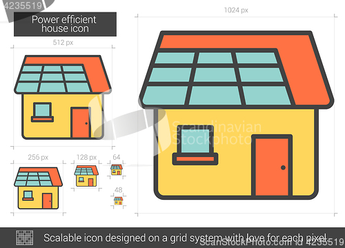 Image of Power efficient house line icon.