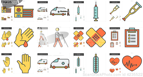 Image of Medicine line icon set.