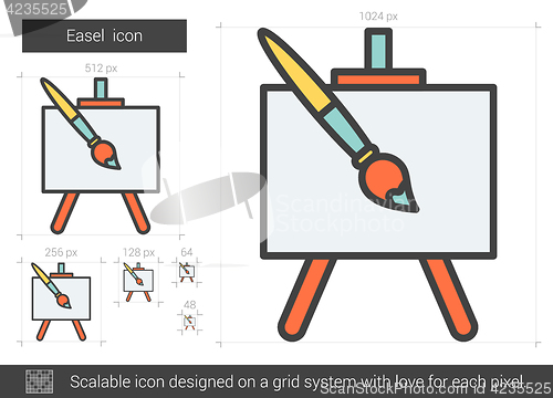 Image of Easel line icon.