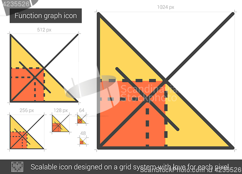 Image of Function graph line icon.