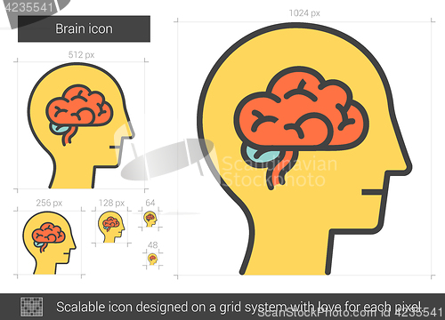 Image of Brain line icon.