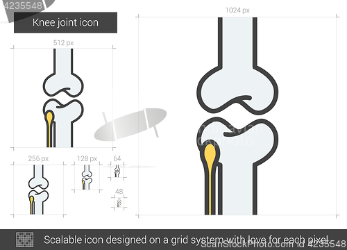 Image of Knee joint line icon.