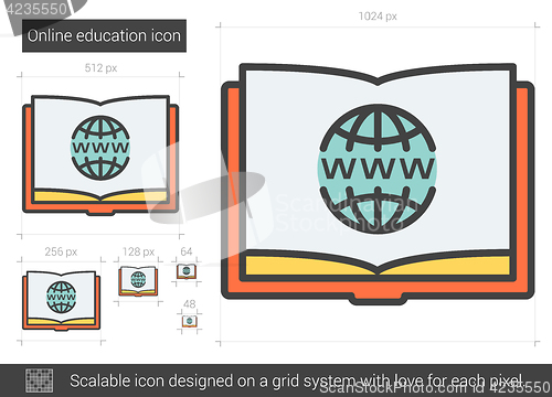 Image of Online education line icon