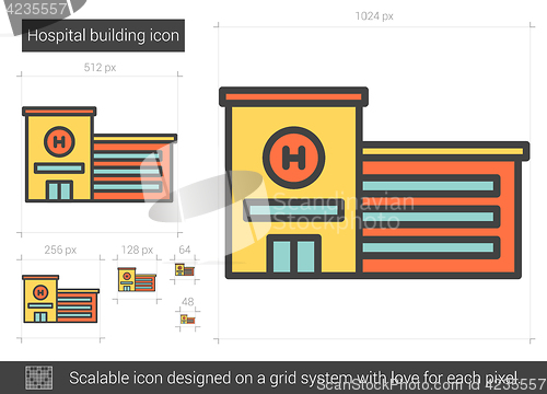 Image of Hospital building line icon.