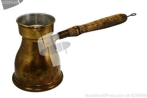 Image of old arabic coffee pot on white