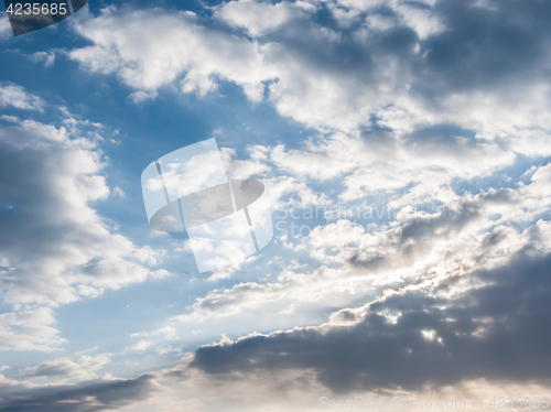 Image of Blue sky and various cloud formations