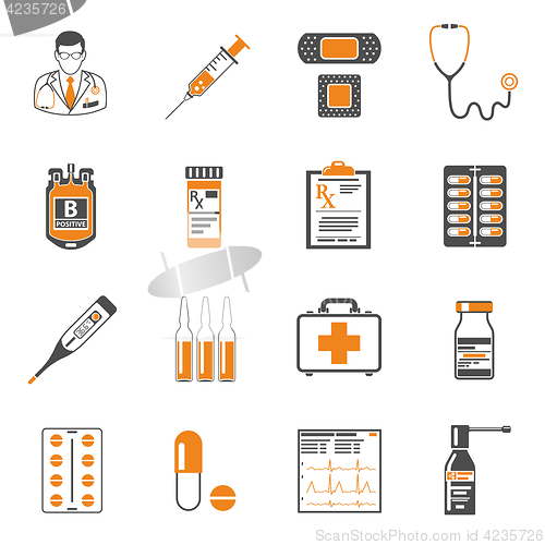Image of Medical two color icons set