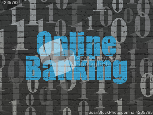 Image of Business concept: Online Banking on wall background