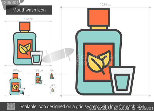 Image of Mouthwash line icon.