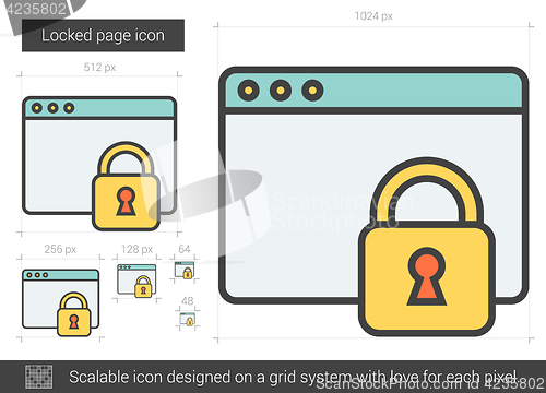 Image of Locked page line icon.