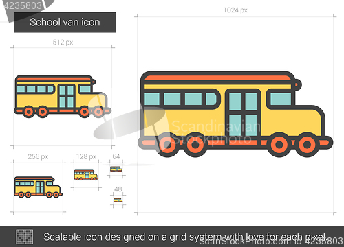 Image of School van line icon.