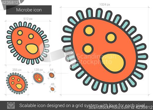 Image of Microbe line icon.