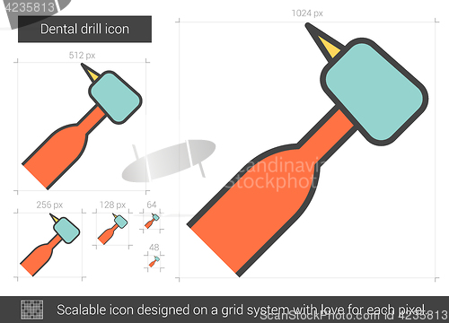 Image of Dental drill line icon.