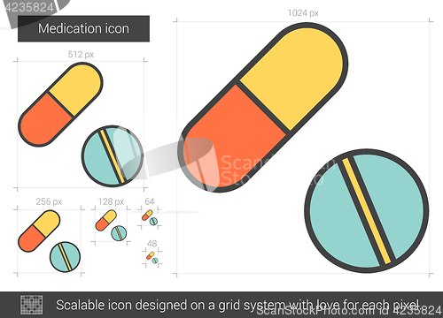 Image of Medication line icon.