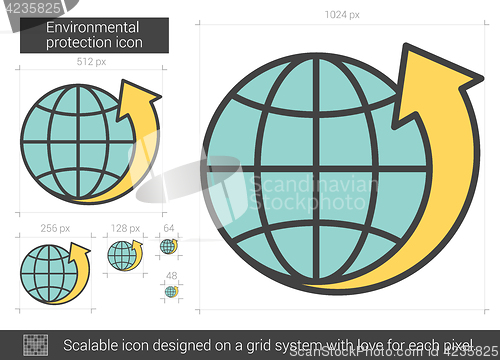 Image of Environmental protection line icon.