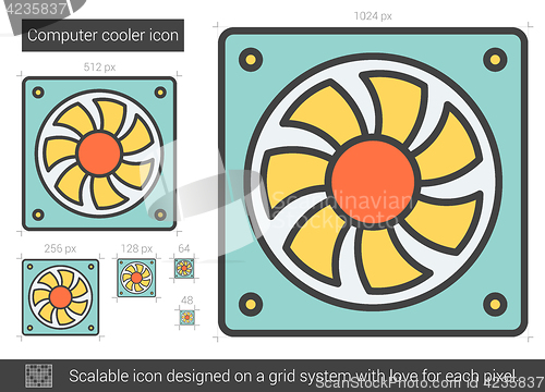 Image of Computer cooler line icon.