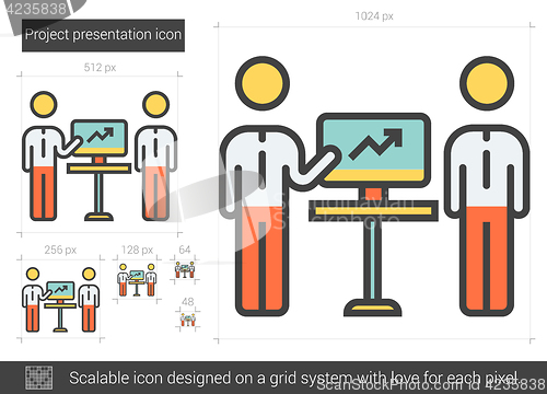 Image of Project presentation line icon.