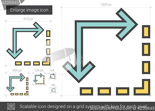 Image of Enlarge image line icon.