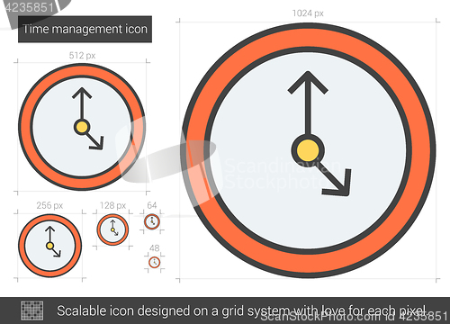 Image of Time management line icon.