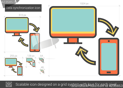 Image of Data synchronization line icon.