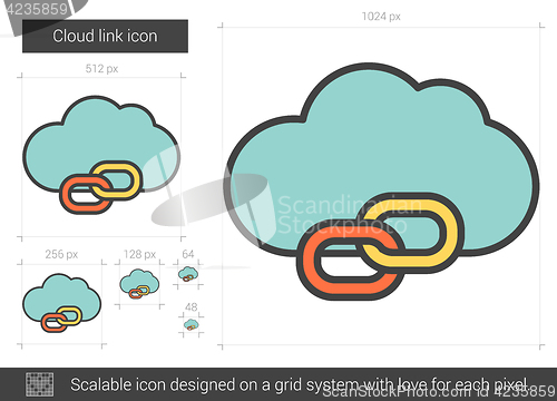 Image of Cloud link line icon.