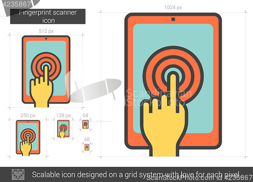 Image of Fingerprint scanner line icon.