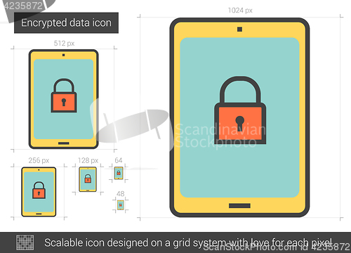 Image of Encrypted data line icon.