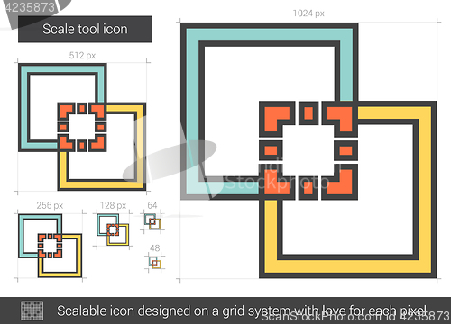 Image of Scale tool line icon.