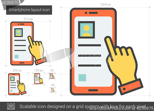 Image of Smartphone layout line icon.