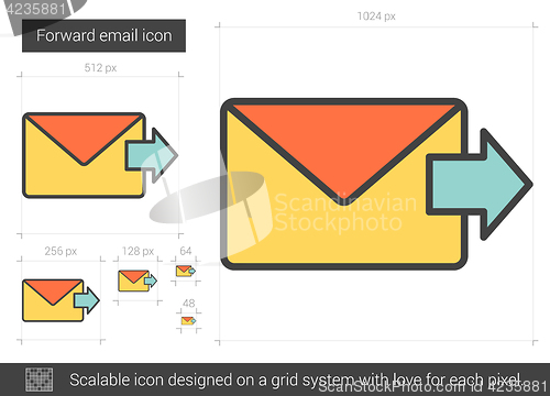 Image of Forward email line icon.