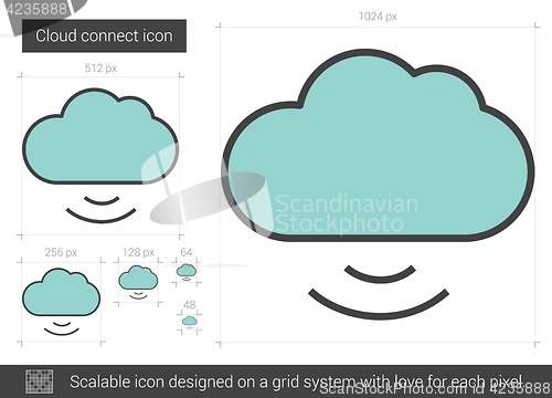 Image of Cloud connect line icon.