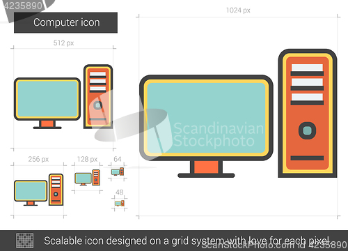 Image of Computer line icon.