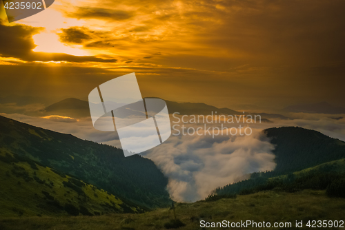 Image of Fog above village