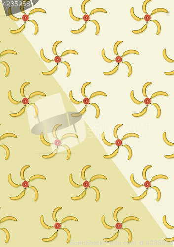 Image of The group of bananas against yellow background