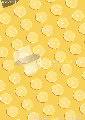 Image of The lemon pattern on yellow background. Minimal concept.