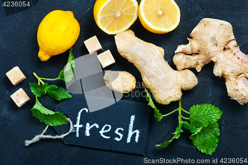 Image of fresh ingredients for tea