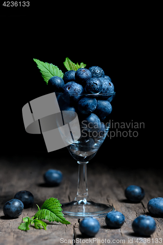 Image of Blueberries in small glass